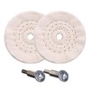 SCOTTCHEN Polishing Wheel 3" Fine Cotton (50 Ply) 1/4" Arbor with 1/4" Mandrel for Drill - 2Pack