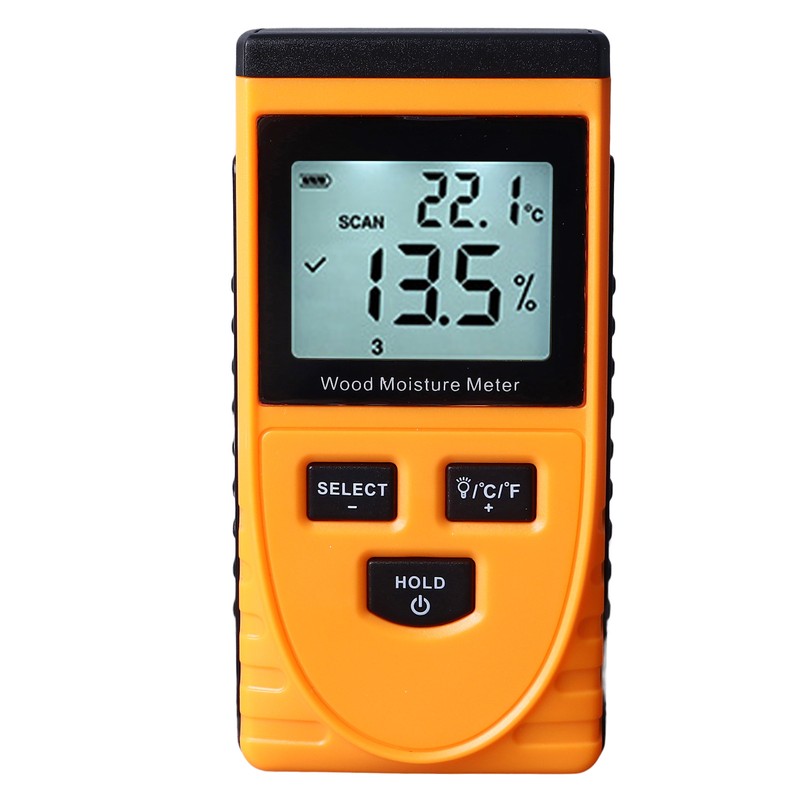 WT630 Wood Moisture Meter Pinless Induction 8 Levels Adjustment Multifunction