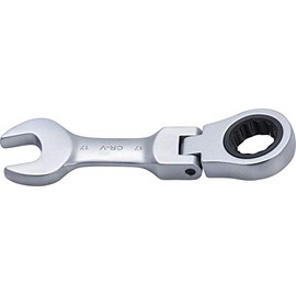 BGS 6917 | Ratchet Ring Spanner | Short | 130 mm | Angled | SW 17 mm | Ratchet Wrench Fine-Toothed, CV Steel