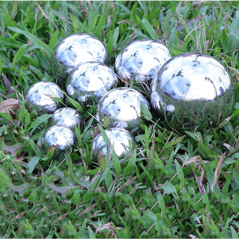 Gazing Balls for Garden, Home Outdoor Hollow Sphere Stainless Steel