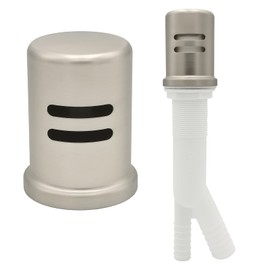 Dishwasher Air Gap Kits with Stainless Steel Dishwasher Air Gap Cover and Matching Escutcheon, Replacement air gap dishwasher, Solid Brass Air Gap Cap,Stainless Steel Finish