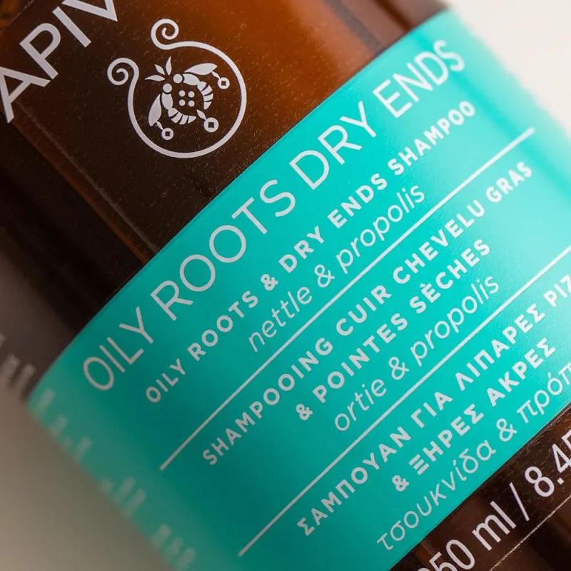 Shampoo Equilibrante Raíz Grasa Y Puntas Secas 250ml Apivita