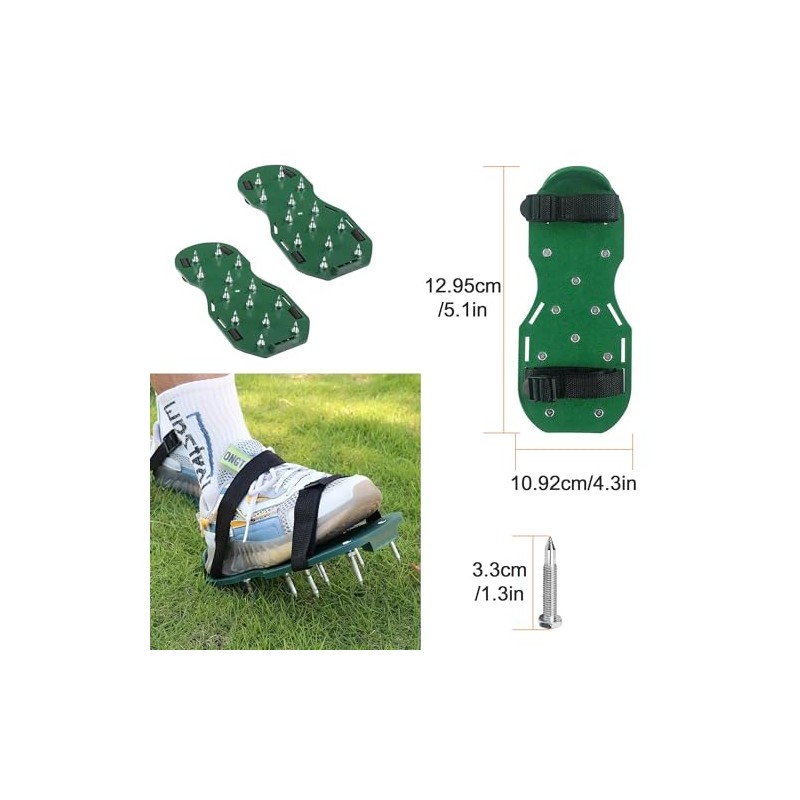 Self-Leveling Tool Kit with Rake, Spiked Roller, Spiked Shoes and