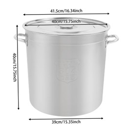 50.7Qt Stock Pot with Lid Portable Large Cooking Pot Stainless Steel Soup Pot Stockpot with Handle Heavy Duty Big Pots for Canteen Restaurant Party Home Kitchen Cooking, Silver