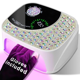 Professional UV LED Nail Lamp for Gel Nails, 4 Timer Cordless Nail Dryer, Large LCD Display UV Curing Light with Automatic Sensor for Fast Cure, Rechargeable UV Light for Gel Polish Nail Art (White)