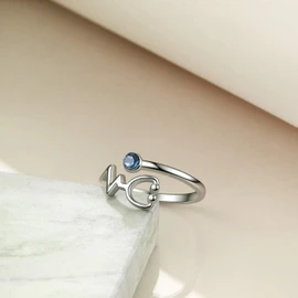 AOBOCO Sterling Silver Stethoscope Ring Heartbeat EKG Ring, Blue Austria Crystal, Doctor Nurse Gifts Medical Jewelry for Women, Medical Student RN Nurse Gifts for Graduation Retirement Nurse Week