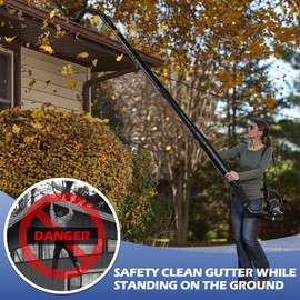 Buzzlett Universal Gutter Cleaning Kit for Leaf Blowers, 9.3 Feet Long Gutter Cleaning Tools to Easily Clear Roof Leaves and Debris, Compatible with Most Brands of Blowers, Black