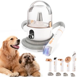 Towallmark Dog Grooming Vacuum Kit, 11Kpa Suction Power Pet Hair Vacuum for Shedding Grooming with 2L Large Capacity Hair Storage, 5 Professional Pet Grooming Tools for Dogs Cats