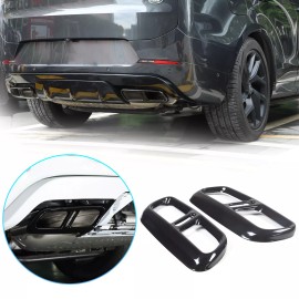autopart2021 Black Steel Exhaust Pipe Tail Throat Cover Trim For LR Range Rover Sport 23+ US