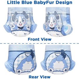 Adjustable Hook-and-Loop Fastener Closure Adult Printed Cloth Back Diaper 2 Pieces - (Medium 28"-38") - Colour: blue, Size: Medium