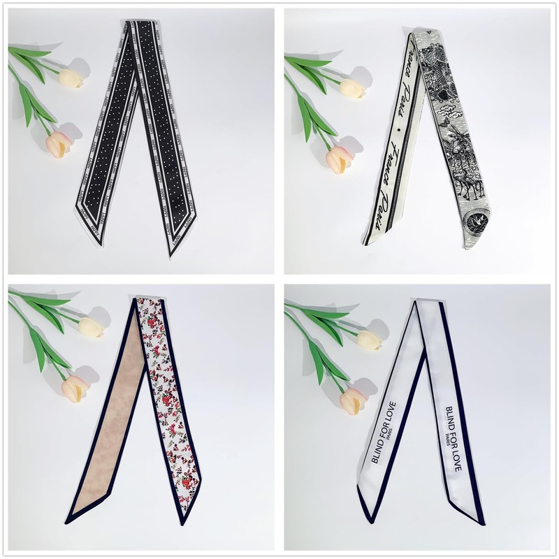 QTMY 17 Pack Purse Scarf for Bags Silk Head Scarf