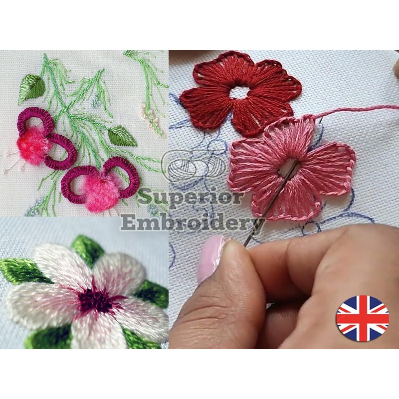 Large Metallic Skeins 10 Coloured Hand Embroidery Thread skeins Floss