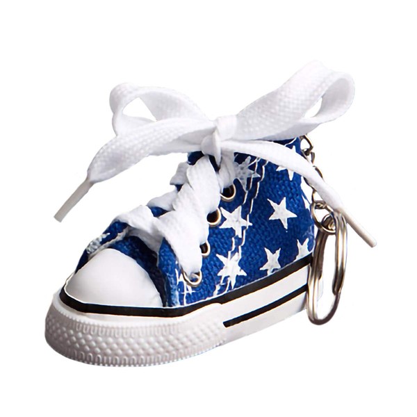 50 Oh-So-Cute Blue Star Print Baby Sneaker Key Chain