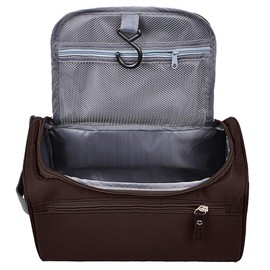 Vercord Mens Toiletry Bag Wash Travel Small Shaving Dop Kit Shower Bathroom Ditty Hygiene Bag Coffee