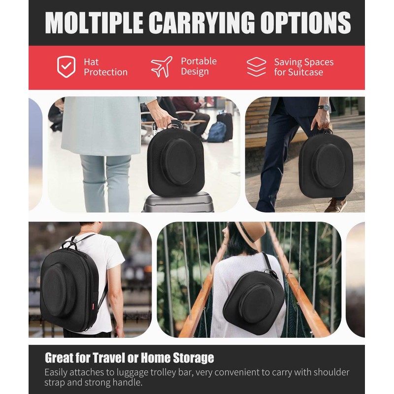 Livelab Hat Box for Travel - Crush Proof Cowboy Hat