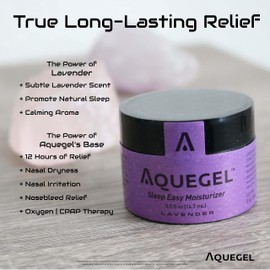 Aquegel Value Pack (Qty 4) Nasal Moisturizer + Lavender (Sleep Easy), 12-Hour Nasal Dryness Relief, Water Based Nose Gel, Oxygen Therapy, Dry Nose, Nasal Dryness, Nosebleeds, CPAP, Promote Sleep