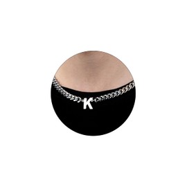 RUOOUY Initial A-Z Cuban Link Chain Necklace for Men Women Stainless Steel Letter Pendant Chain 6.5mm Width 18+2 Inches Jewelry Gift（Silver-K）