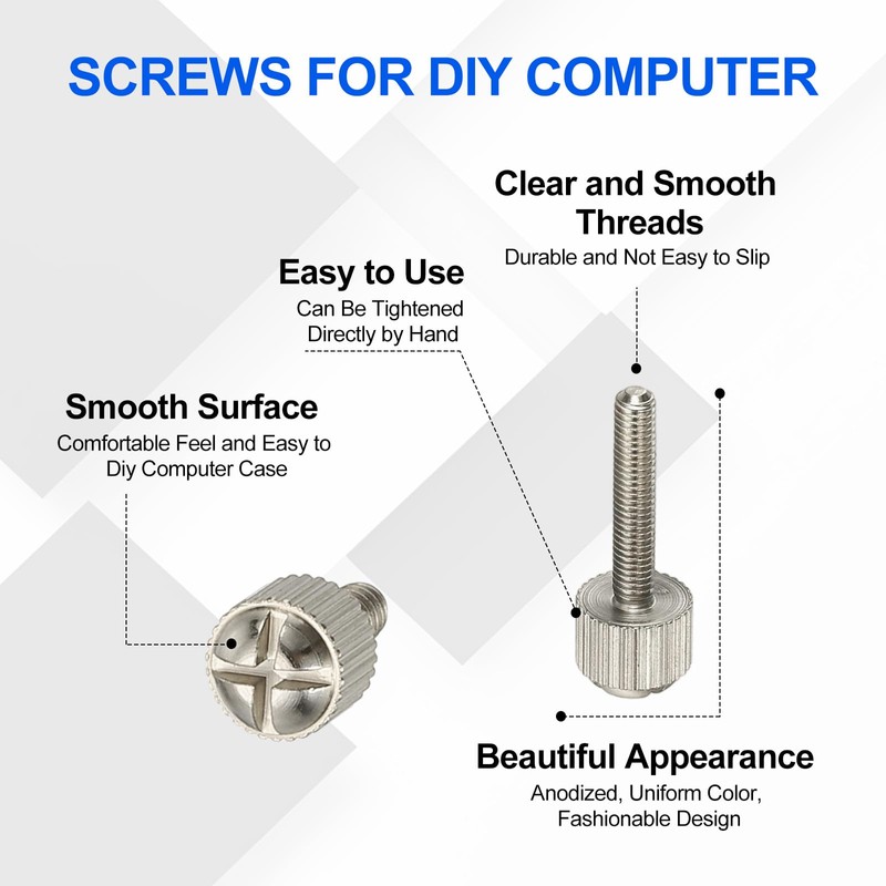 sourcing map 10 Pcs Computer Case Thumb Screws, M3x16 Thread