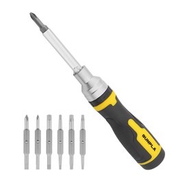 Gunpla 16 in 1 Ratchet Screwdriver Set Ratchet Screwdriver Bit Holder 72 Teeth with 7 Double End Bits and Extension Rod Screwdriver with Bits in Handle