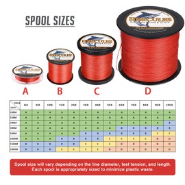 HERCULES Super Strong 1000M 1094 Yards Braided Fishing Line 30 LB Test for Saltwater Freshwater PE Braid Fish Lines 4 Strands - Red, 30LB (13.6KG), 0.28MM