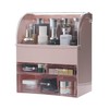 MOOCHI Pink Professional Large Cosmetic Makeup Organizer Dust Water Proof