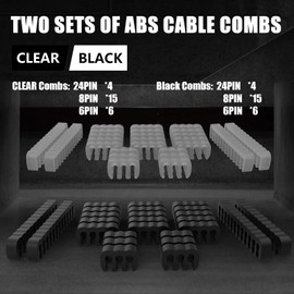 ABNO1 PSU Cable Extension Kit 30CM Length with Two Sets of Cable Combs,1x24Pin/2x8Pin(4+4)/3x8Pin(6P+2P) PC Sleeved Cable for ATX Power Supply (Black), A-11