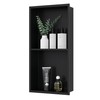 Qeke Stainless Steel Shower Niche 24" X 12", No Tile