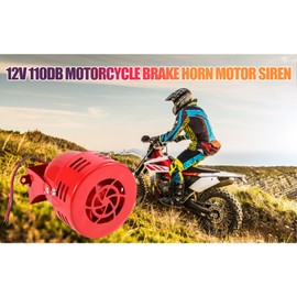 Air Siren Horn, 12V 1.5A 110db Electric Car Motorcycle Driven Air Raid Siren Horn Alarm Loud Ultra Compact Security Rescue 50s Car Speaker For Vehicle, Motorcycle, Yacht, Boat, Busses, etc(Red)