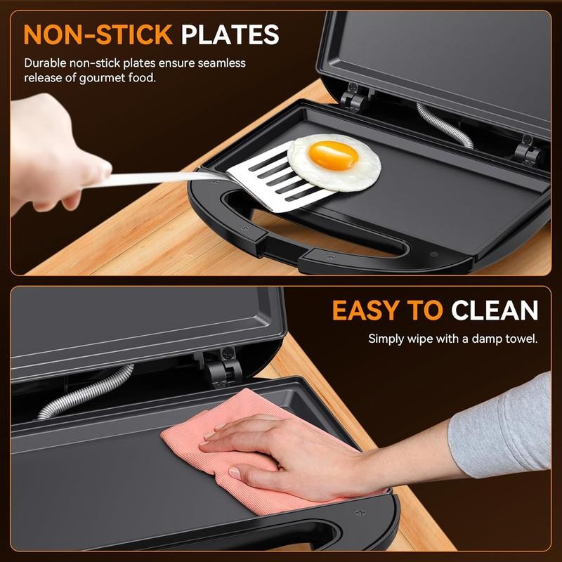 ABS07 Sandwich Maker, 2 Slice Grilled Cheese Maker with Non-stick
