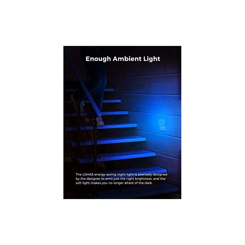 L LOHAS LED Blue Night Lights Plug into Wall 2-Pack,