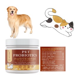 Probiotic Powder for Dogs & Cats. Probiotics for Digestive Health, Immune Support, Diarrhea, Gas, Itching & Seasonal Allergies. with Digestive Enzymes & Prebiotics, Veterinarian Formulated, 100g