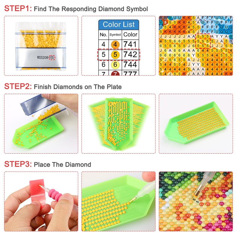 Lxmsja Sea Diamond Painting Kits for Adults, DIY 5D Poppies