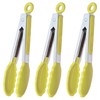 HINMAY Small Appetizer Tongs 7-Inch Silicone Tipped Kitchen Tongs, Set