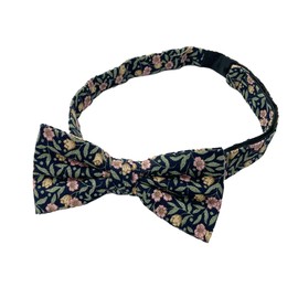 Jacob Alexander Men's Meadow Floral Pattern Pre-Tied Adjustable Banded Bow Tie - Green/Navy