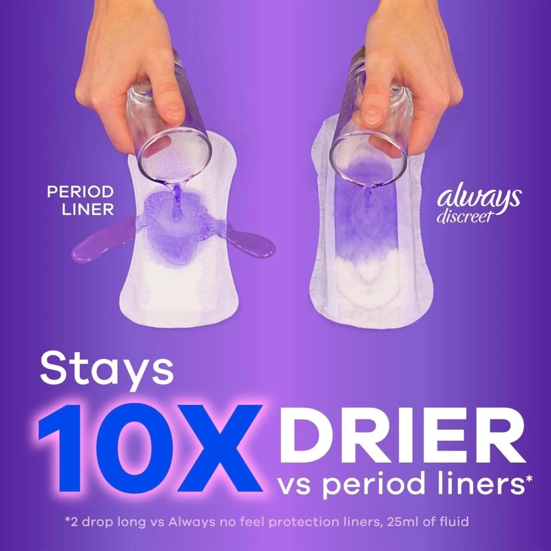 Always Discreet Incontinence Liners, Very Light Absorbency Regular Length 120