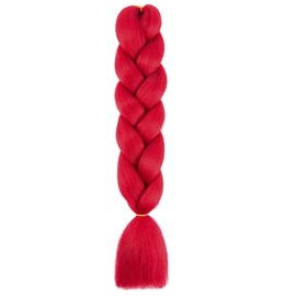 Braiding Hair Red Braid Hair Extensions for Box Braids Hot Water Setting High Temperature Synthetic Fiber (A12-1Pack)
