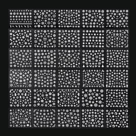 30 Sheets Christmas Nail Art Stickers Decals 3D Self-Adhesive Snowflake Nail Stickers White Snowmen Santa Claus Elk Nail Supplies Xmas Big Snowflake Nail Transfer Decal New Year DIY Nail Decals