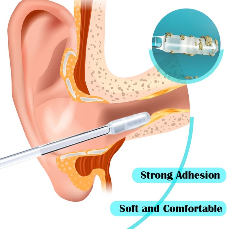 48 PCS Sticky Ear Pick Tool Washable Ear Wax Removal