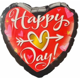 Anagram, Kaleidoscope, Qualatex Happy Valentine's Day Love Hearts Valentine 18" Foil Mylar Party Balloons   B - Happy Valentine's Day-(arrow)