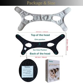 Yootar Chin Strap for Cpap Users, 2 Pack Black & Grey Comfortable Mesh Anti Snoring Chin Straps for Men Women, Upgraded Adjustable Cpap Chin Strap to Keep Mouth Closed While Sleeping(2 Pack), Medium