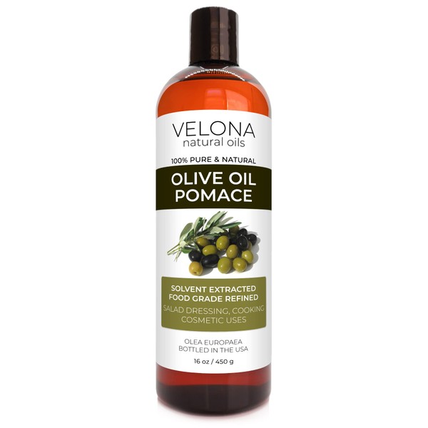 velona Olive Pomace Oil 16 oz | 100% Pure and Natural Carrier Oil | Refined, Cold pressed | Cooking, Skin, Hair, Body & Face Moisturizing | Use Today - Enjoy Results