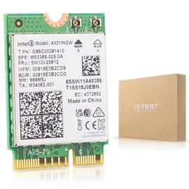 Tarjeta Intel AX211NGW Wi-Fi 6 Inalámbrica M.2: CNVio2, Bluetooth 5.3, Adaptador de Red Tri Banda 2.4/5/6 GHz para Laptop Soporta Windows 10/11 (64bit) Linux Chrome OS Solo Disponible con CPU Intel de