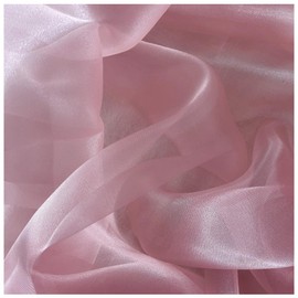 MDS Pack of 100 Yards Bridal Solid Sheer Organza Fabric for Wedding Dress, Crafts, Decorations, Backdrop, Craft Supplies, Silky Shiny Organza Fabrics 44” Wide- Blush Pink