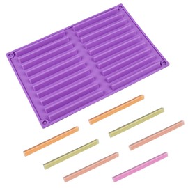 EDUEE Chocolate Stick Silicone Strip Mold 1Pack for Hard Candy, Dog Treat Stick, Chocolate Bar Biscuit, Crayons, Cookie Mods, Pretzel(Size 4 inch)