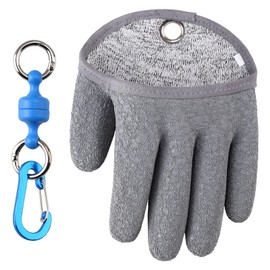 TOPIND Fishing Gloves Hunting Glove Waterproof Anti-Cut Glove PE Wire Woven Latex Fish Catching Gloves with Magnet Release Fishing Wear
