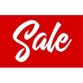 NAHANCO CD711S1-5 Retail Sign Card for Displays, “Sale”, 7”H x 11”W, Red with White Print, Script Style on Card Stock –5/CTN.