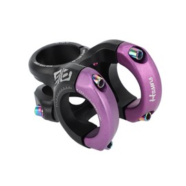 INFINAUTO Mountain Bike Stem Short Handlebar, 31.8mm Stem 40mm, Bicycle Road Bike MTB BMX Fixie Gear Cycling, 0-Degree Rise Cycles Short Stem, Black Purple, 1Pc
