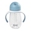 BEABA BEABA Straw Sippy Cup, Toddler Baby Straw Cup with Removable Handles, Leak and Spill Proof, BPA Phthalate Free, 8+ months, 10 oz, (Rain)
