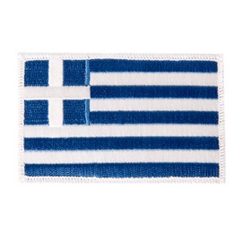 Greece Flag Patch 3.5 inch x 2.25 inch Iron On Sew Embroidered Tactical Backpack Hat Bags Caps Jackets Pants (Single Patch)
