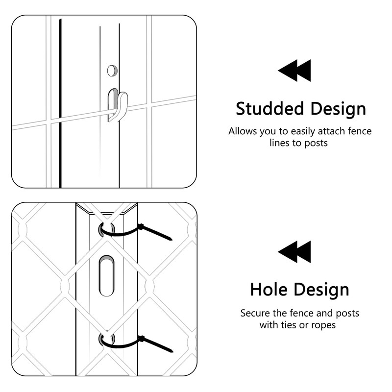 Thealyn Fence Posts 6 Feet,Pack of 10,Metal U Post Sturdy